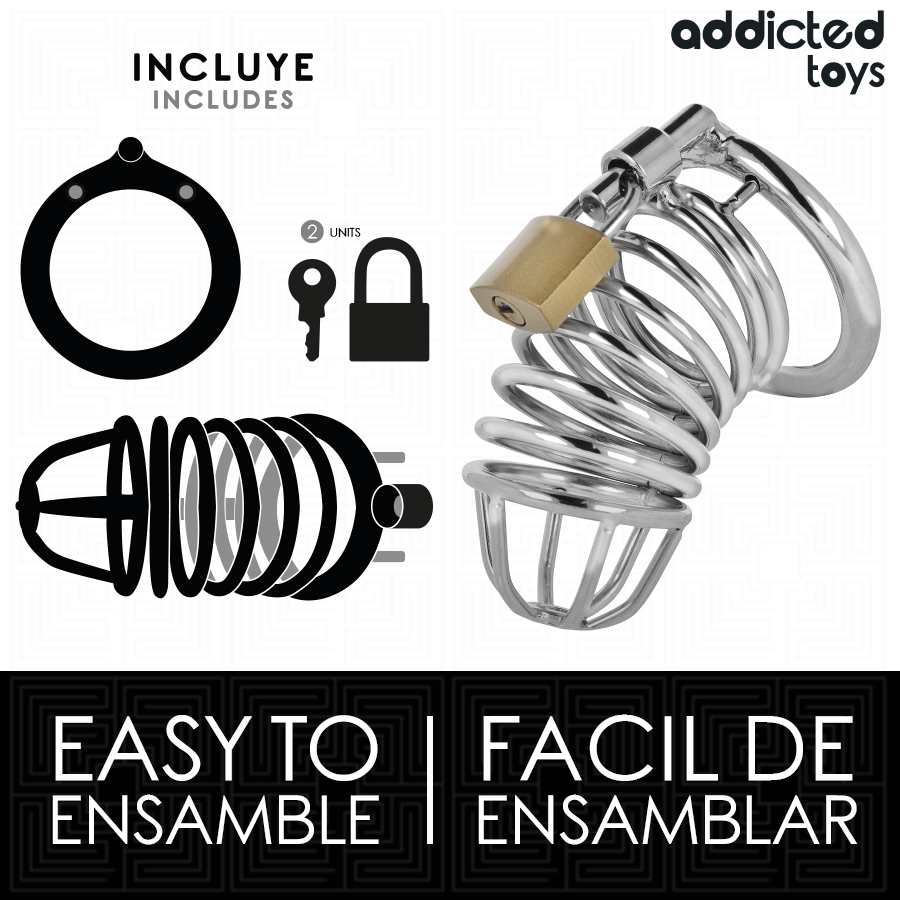 ADDICTED TOYS LOCKED - CAGE À PÉNIS EN MÉTAL IRON CELL 5 CM TAILLE L