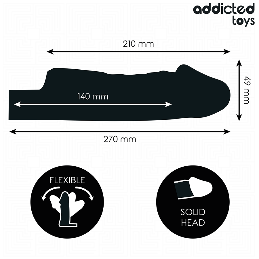 ADDICTED TOYS - GAINE PÉNIS TRANSPARENTE TAILLE M 27 CM