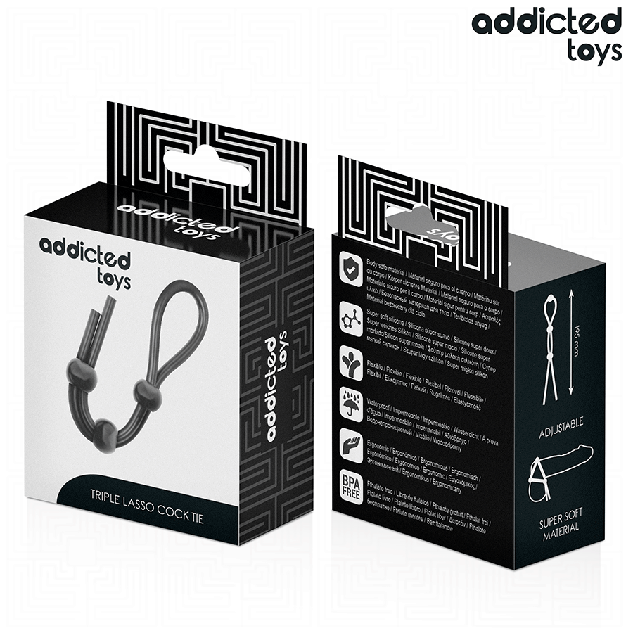 ADDICTED TOYS - CORDE EN SILICONE POUR LE PÉNIS À TRIPLE BOUCLE