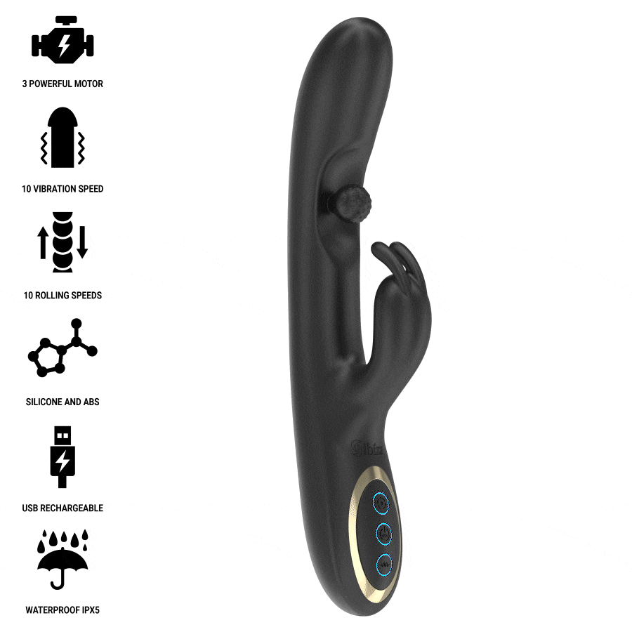 IBIZA - VIBRATEUR RABBIT PUISSANT AVEC PERLE ROULANTE MASSANTE