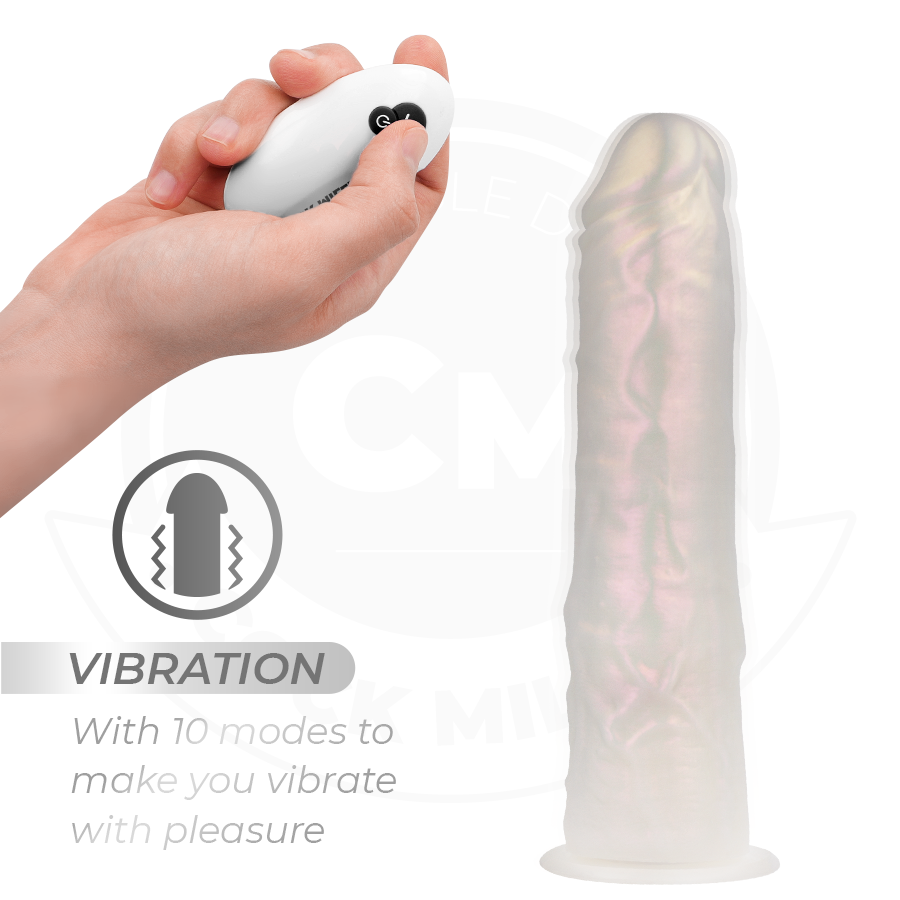 COCK MILLER - GODE AVEC VENTOUSE, LUMIÈRES ET VIBRATIONS AVEC TÉLÉCOMMANDE BLANC 19,5 CM