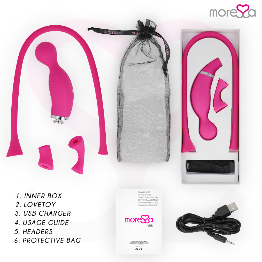 MORESSA - KIRK DUO ASPIRATION + MASSEUR MULTI-PERFORMANCES SILICONE PREMIUM RECHARGEABLE