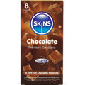 Préservatifs Skins Chocolat Pack 8 Extra Lubrifiés Latex Naturel Saveur Chocolat