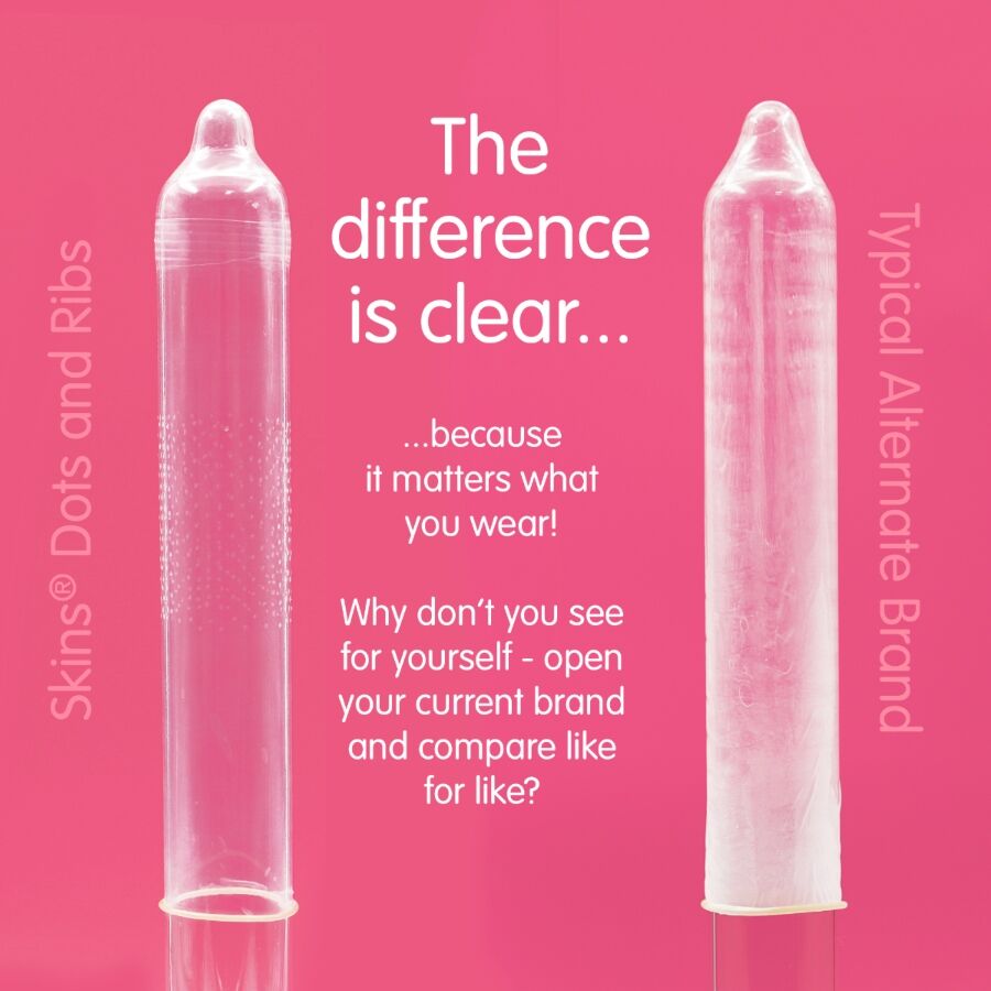 SKINS - PACK DE 4 PRÉSERVATIFS PREMIUM DOTS & RIBS