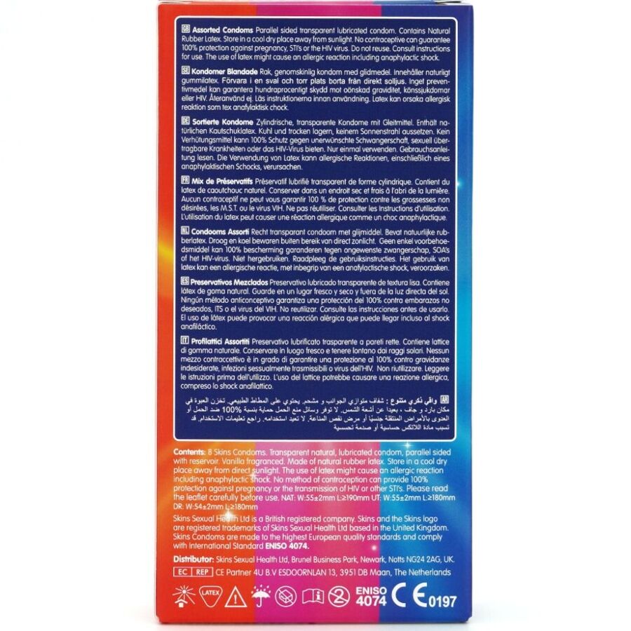 SKINS - PACK DE 8 PRÉSERVATIFS PREMIUM ASSORTIS