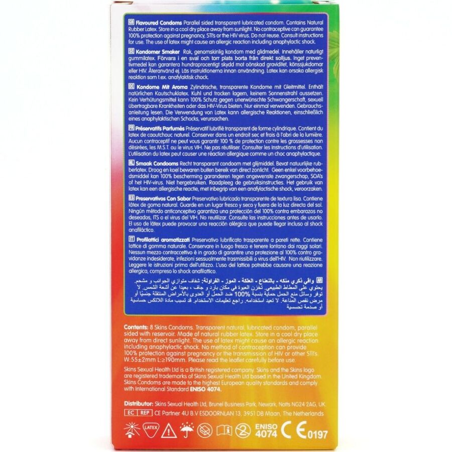 SKINS - PACK DE 8 PRÉSERVATIFS PREMIUM MULTI-SAVEURS