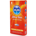 Préservatifs Skins Ultra Fins Pack 8 55mm x 180mm Extra Lubrifiés Latex Naturel Vanille