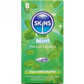 Préservatifs Skins Menthe Pack 8 Extra Lubrifiés Ultra-Fins Latex Naturel Saveur Menthe 55mm x 190mm