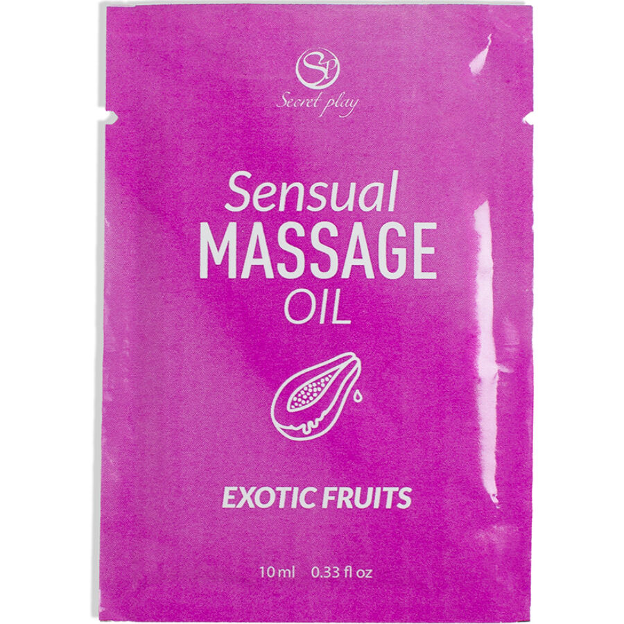 Huile Massage SecretPlay Fruits Exotiques 10ml Monodose Hydratante Comestible Espagne