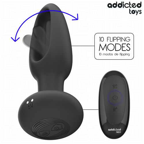 ADDICTED TOYS - PLUG ANAL AVEC LANGUE VIBRANTE ET TÉLÉCOMMANDE