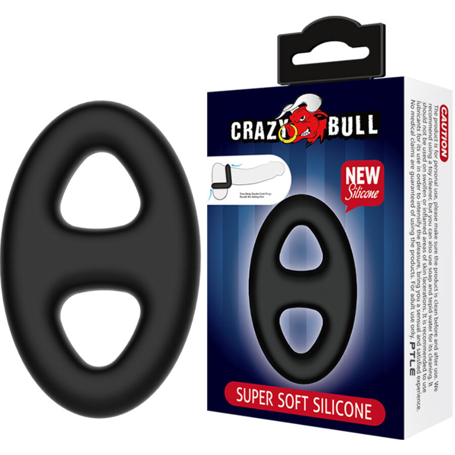 CRAZY BULL - BAGUE EN SILICONE DOUBLE OVALE