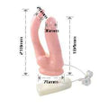 BAILE - pénis réaliste double pénétration en latex avec vibration réglable et ventouse puissante
