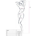PASSION - FEMME BS031 BODYSTOCKING NOIR TAILLE UNIQUE