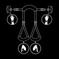 FETISH SUBMISSIVE - POSITION JAMBES OUVERTES AVEC MENOTTES DOUBLÉES EN NOPRÈNE