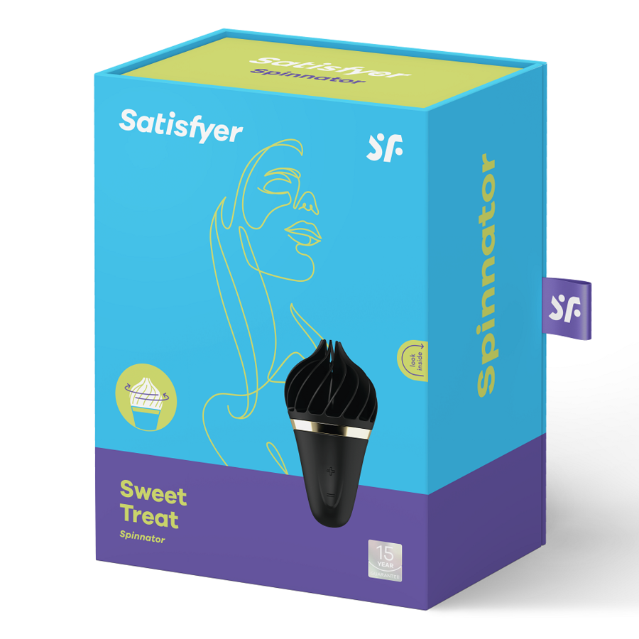 SATISFYER Spinnator Sweet Treat - Stimulateur Nervures Rotatives Silicone Souple